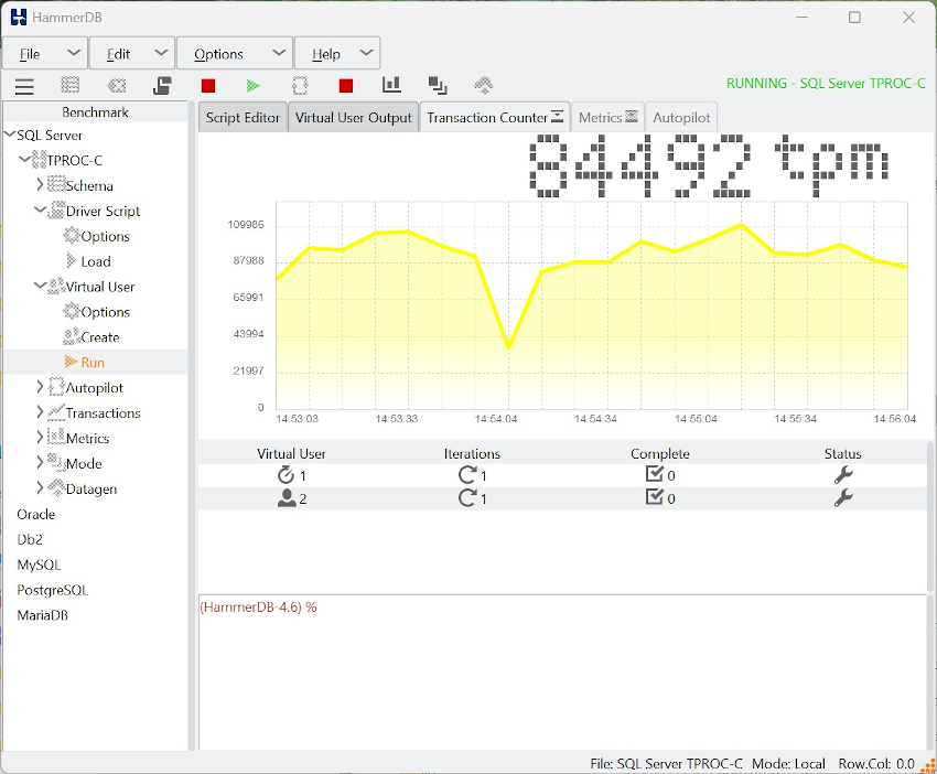 HammerDB screenshot