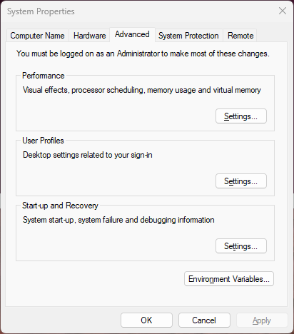 Environment Variables