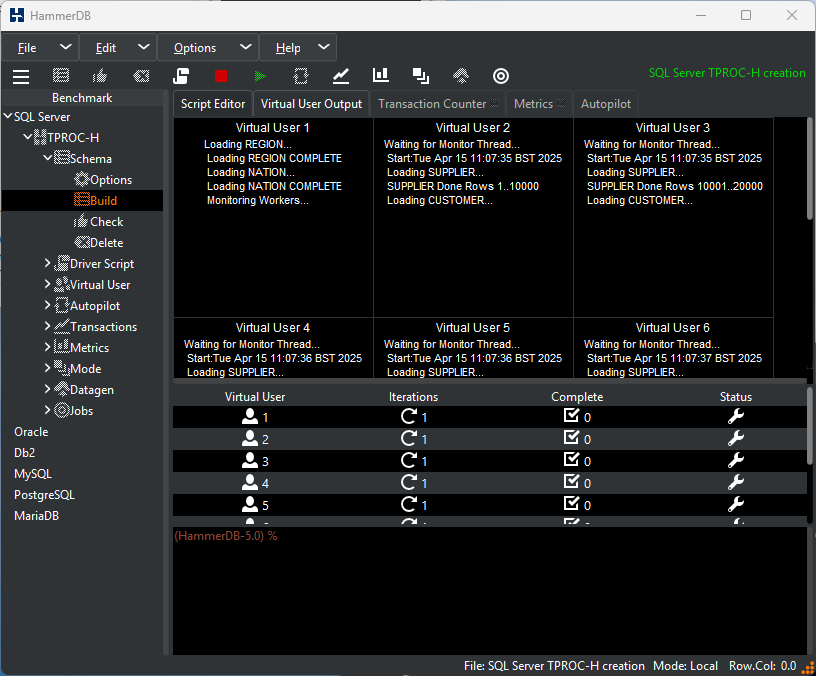 Schema Build Start