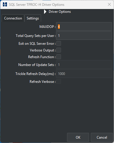 TPROC-H Driver Options