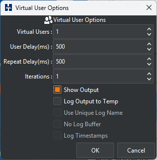 Virtual User Options