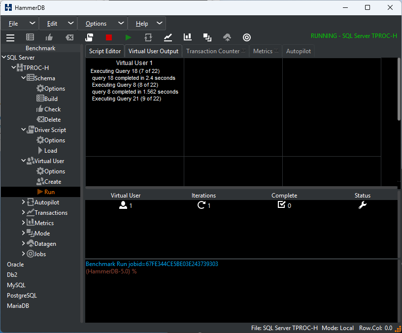 Run a single Virtual User Test