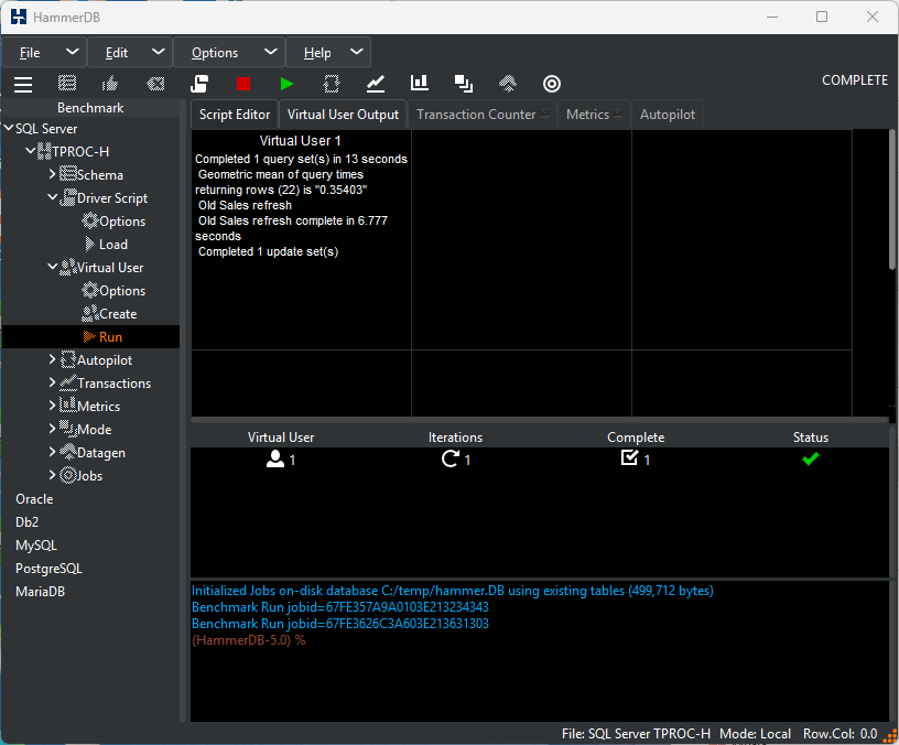 Power Test Complete