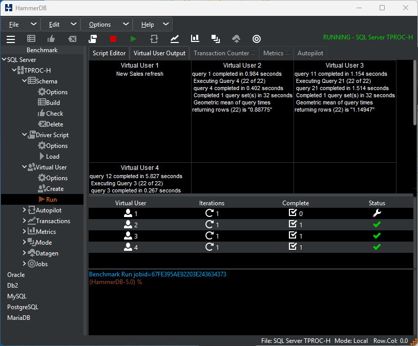 Throughput test complete