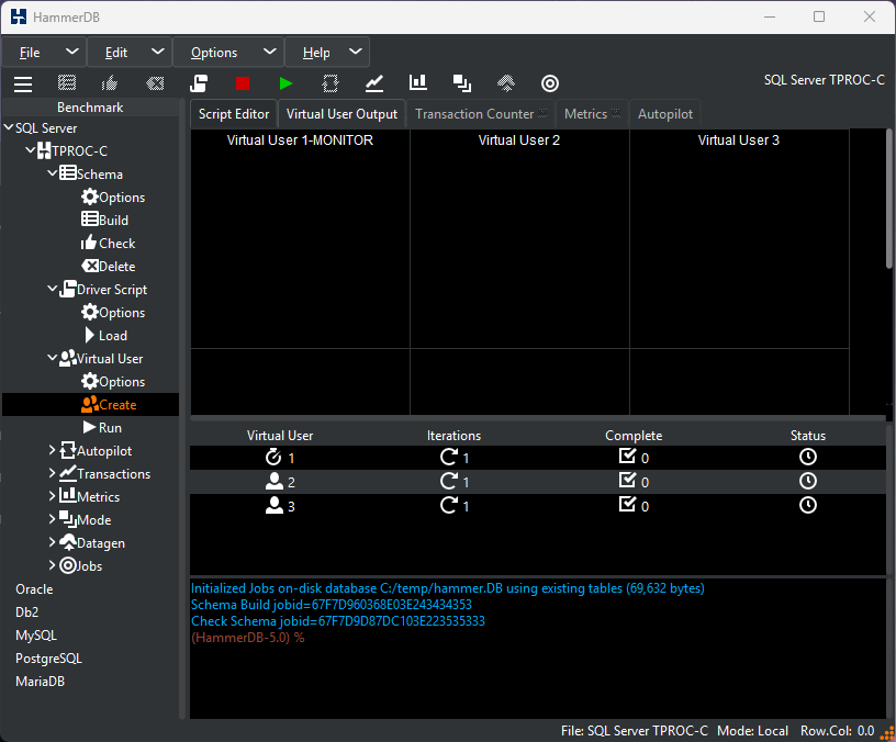 Virtual User and Monitor Created