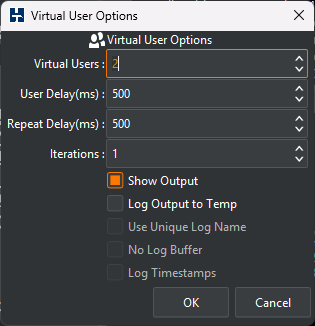 Virtual User Options