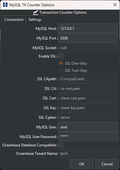 MySQL TX Counter Options