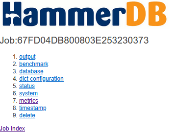 Metrics Data in Job Menu