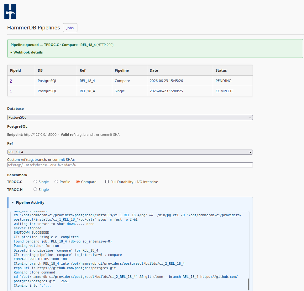 Profile and Compare Pipeline Completion