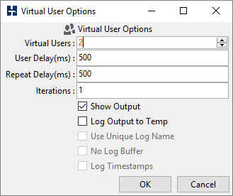 Virtual User Options