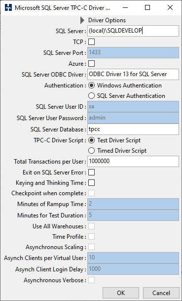 Driver Script Options