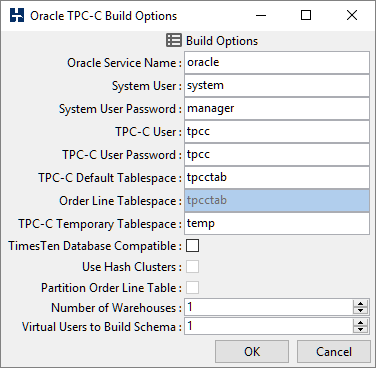 Oracle Build Options