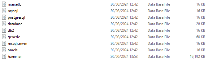 Uninstall database files