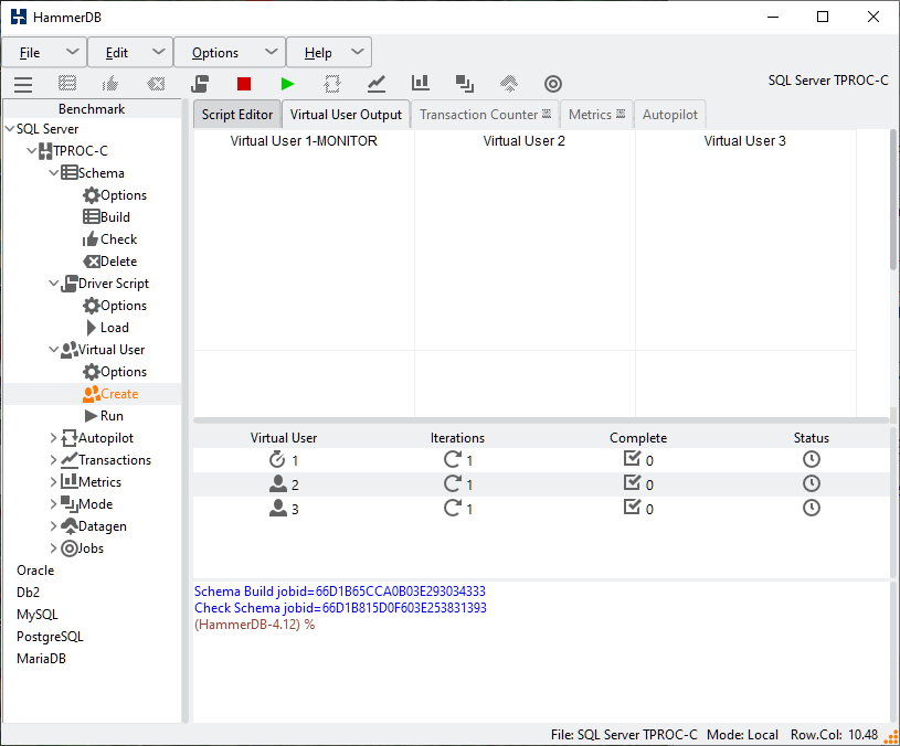 Virtual User and Monitor Created