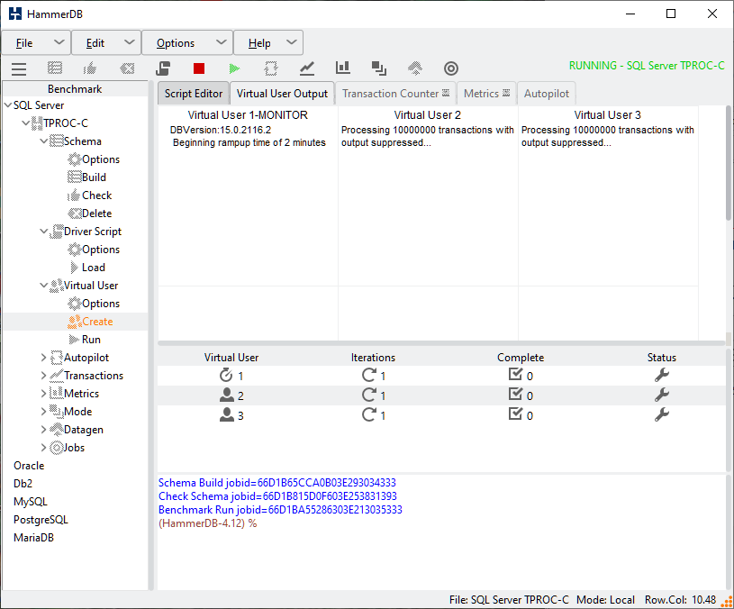 Timed Workload Running