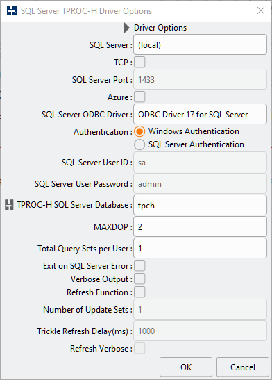 TPROC-H Driver Options