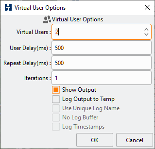 Virtual User Options