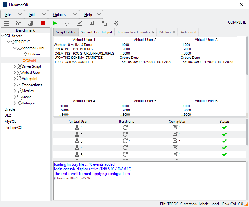 Schema build complete