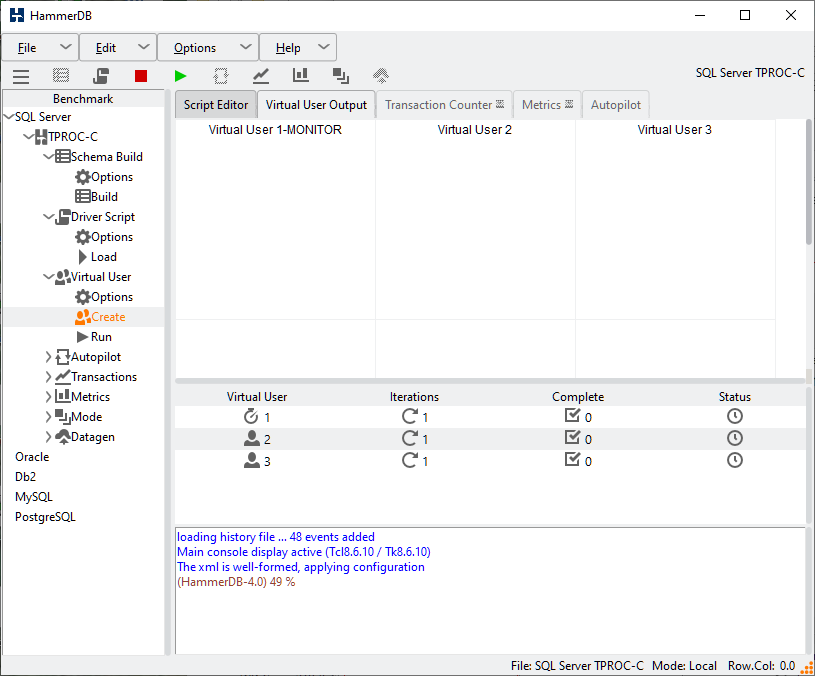 Virtual User and Monitor Created