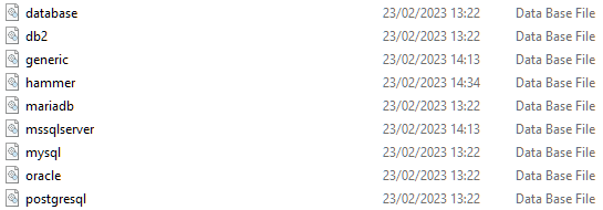 Uninstall database files