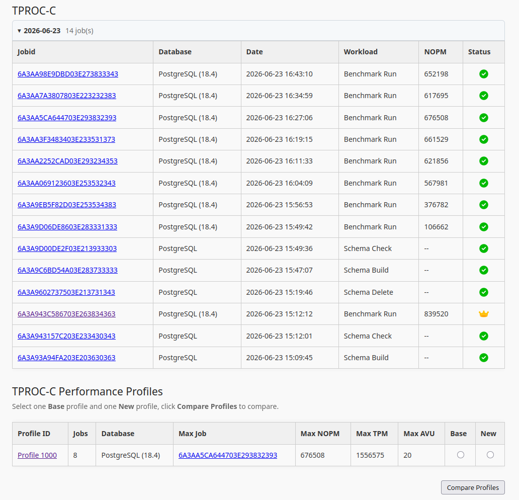Performance Profile Page