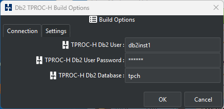 Db2 TPROC-H Build Connection Options
