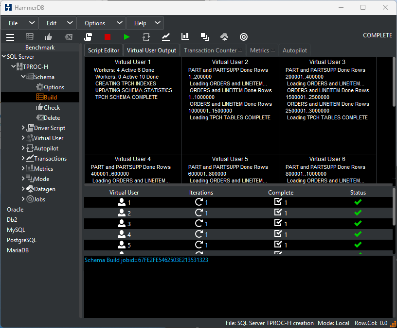 Schema Build Complete