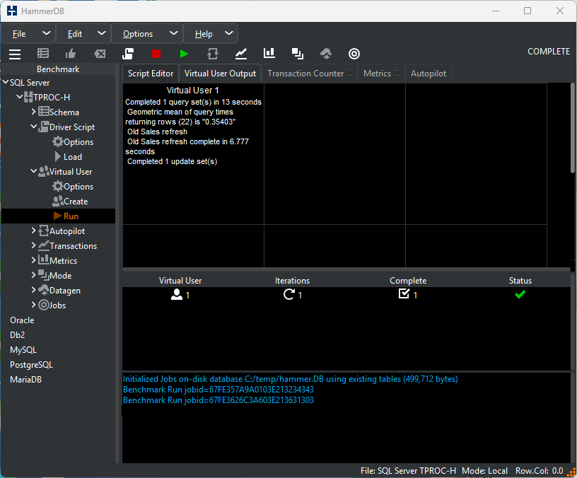 Power Test Complete