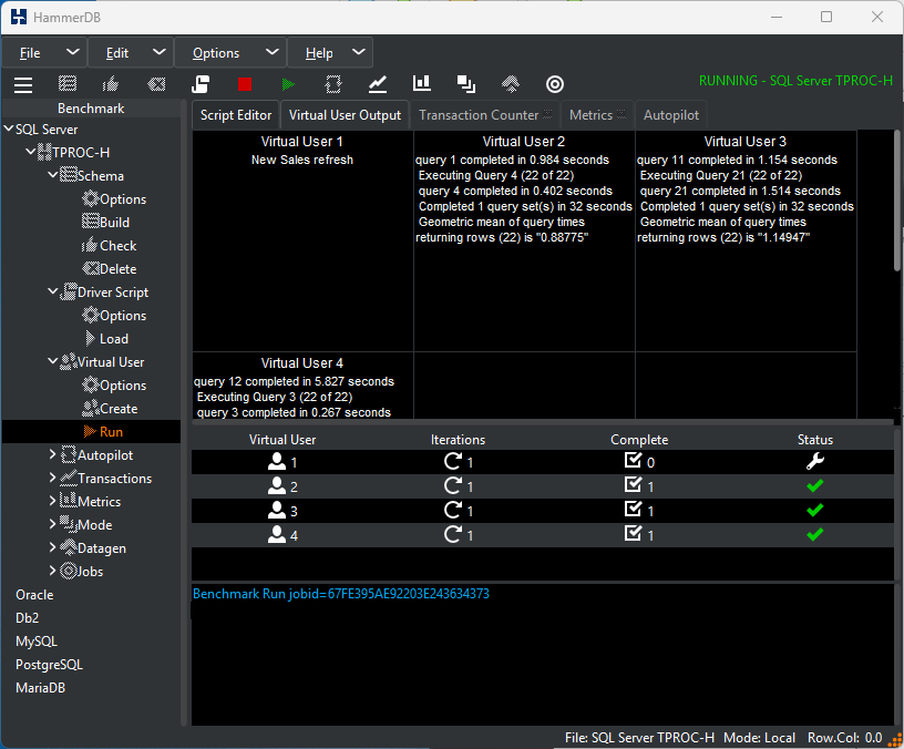 Throughput test complete