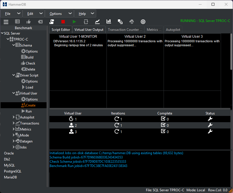 Timed Workload Running