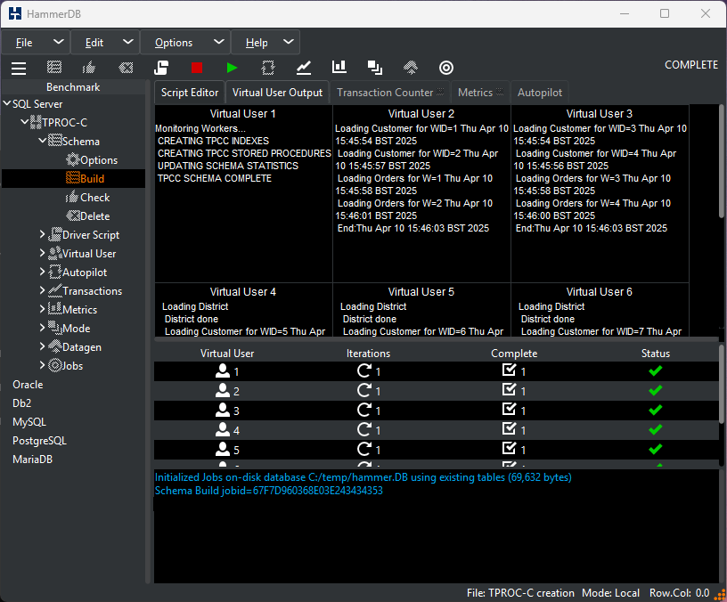 Schema Build Complete