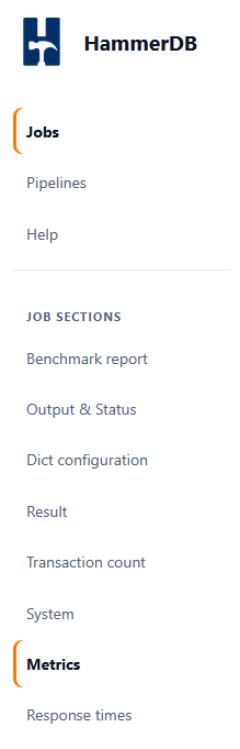 Metrics Data in Job Menu