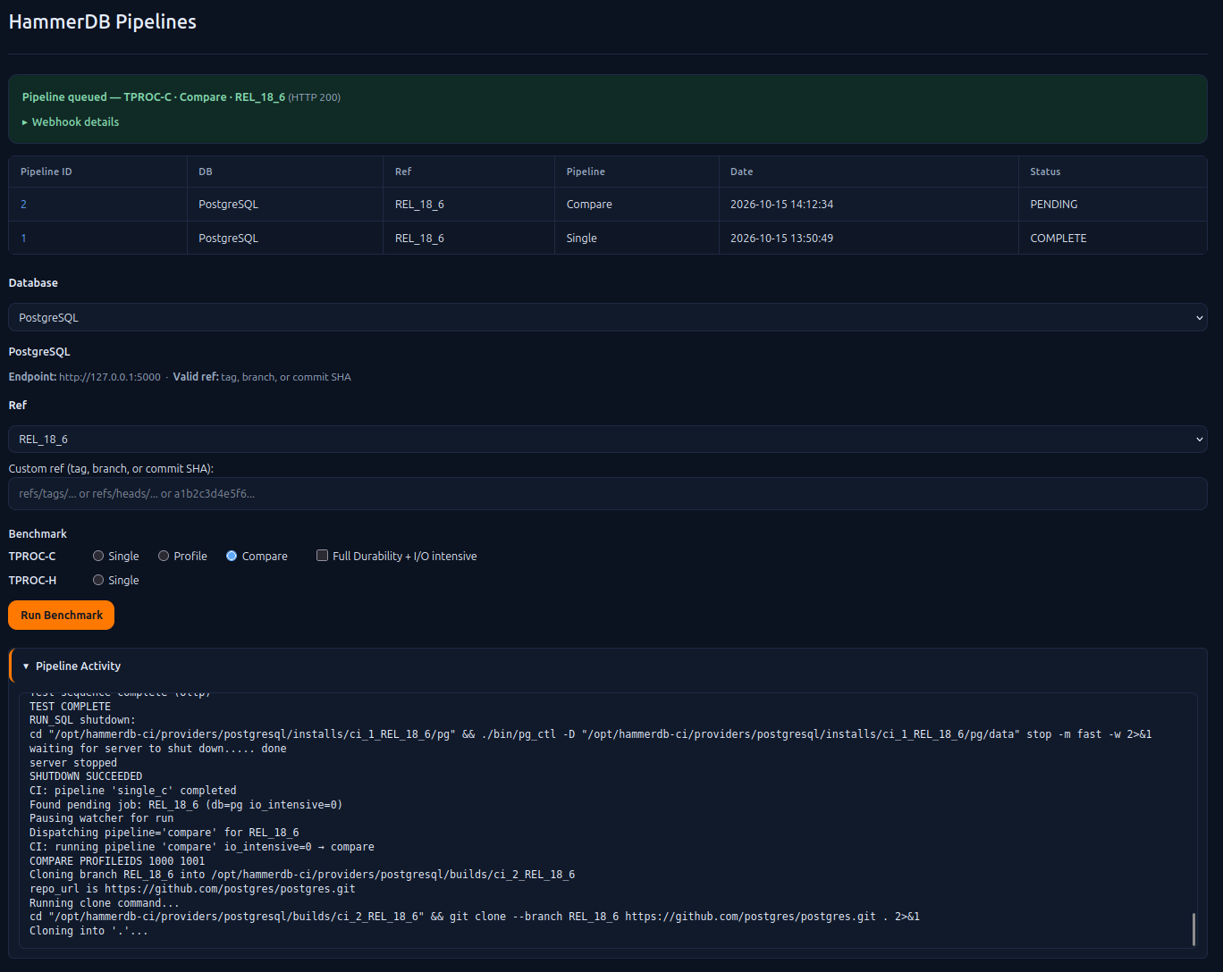Profile and Compare Pipeline Completion