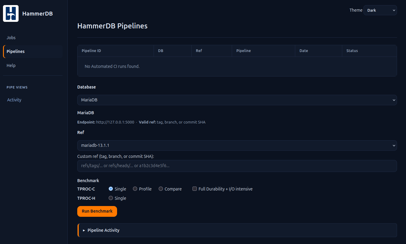 Web Service Pipelines Page